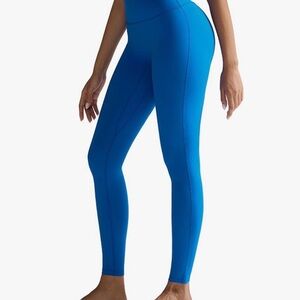 New Running Girl Women's Leggings Size L High Waisted Buttery Soft Deep Blue